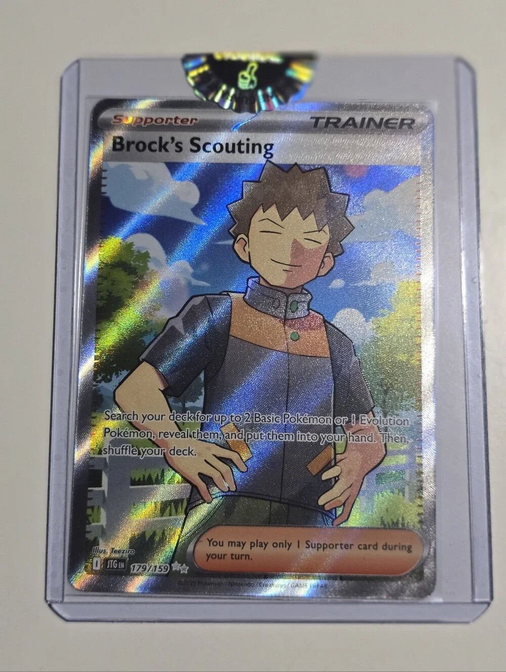 Pokemon Brock's Scouting 179/159 Journey Together Ultra Rare Full Art Trainer NM